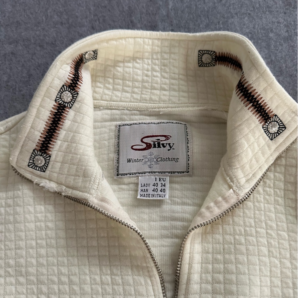 Silvy Cream Quarter-Zip Sweater Size Lady 34 Euro - Picture 2 of 5